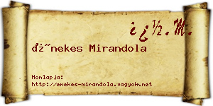 Énekes Mirandola névjegykártya